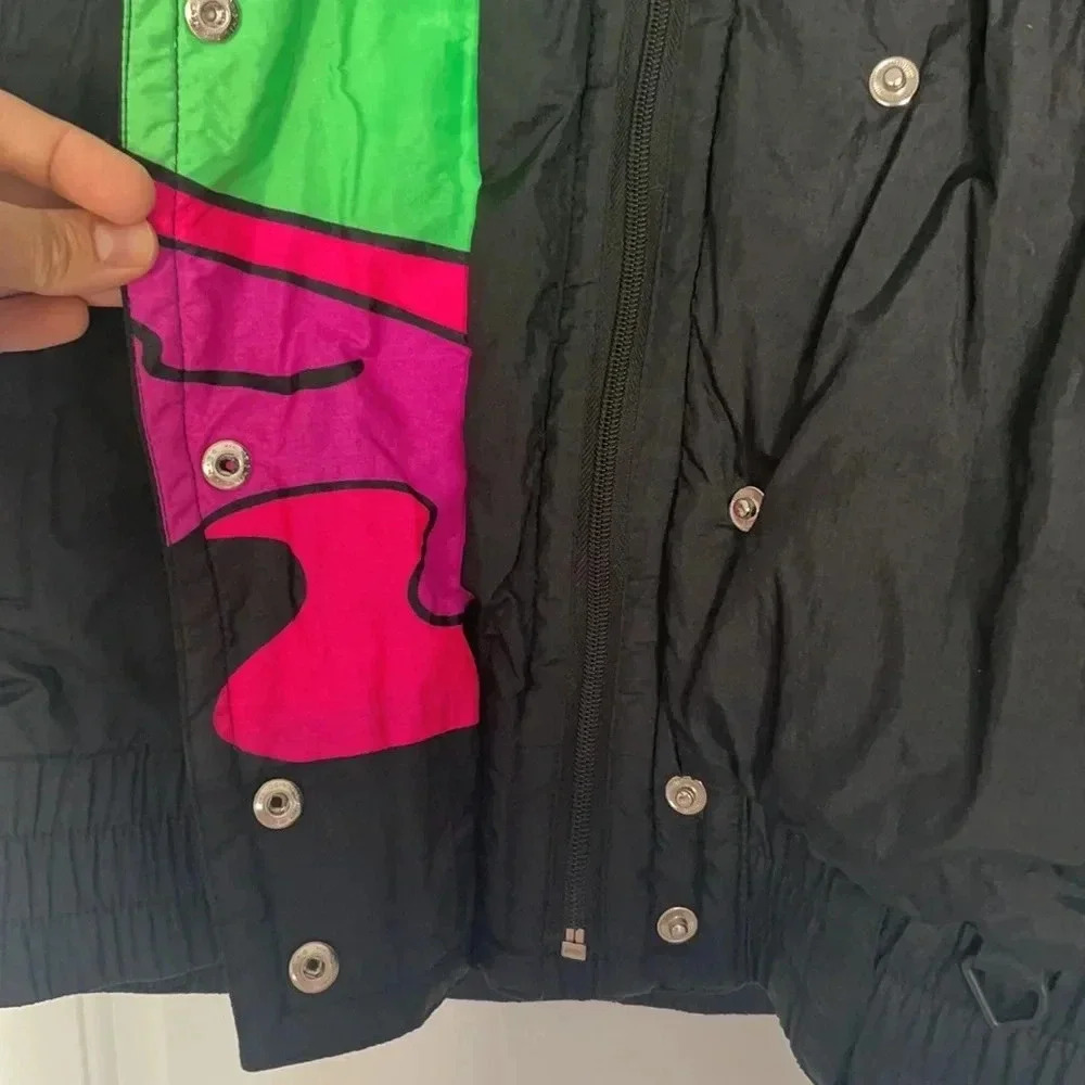 Vintage Retro Neon 80s 90s Snuggler Ski Fantasy Snow Jacket Ladies Sz M - Picture 4 of 11